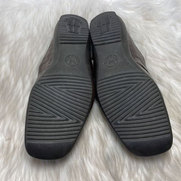 Mephisto Meg Brown Embossed Croc Leather Air Jet Slides Sz 8.5 - Picture 6 of 6
